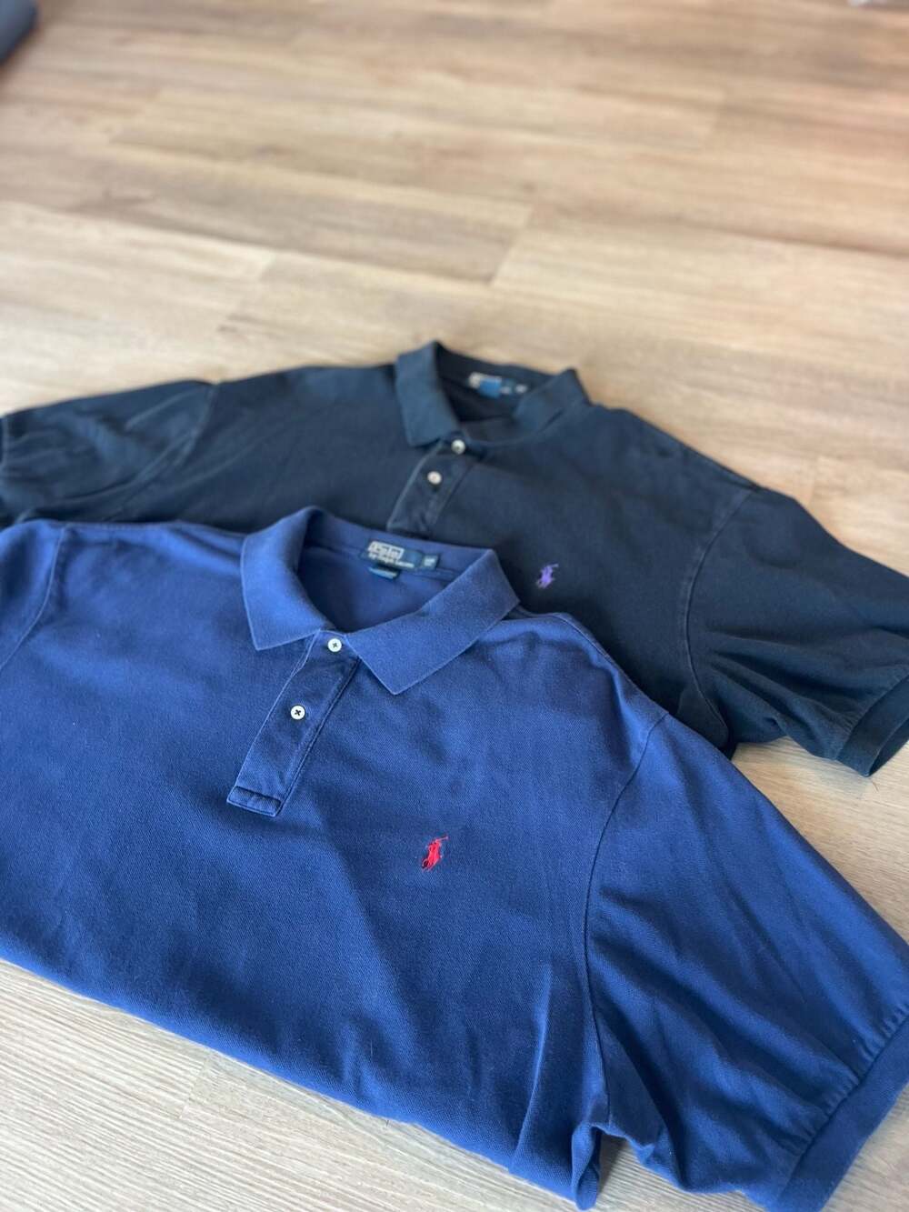 (2) Polo Ralph Lauren, 3XB Big & Tall Short Sleeve Polo Shirt Bundle, Black/Navy